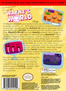 Wayne's World (USA) box cover back